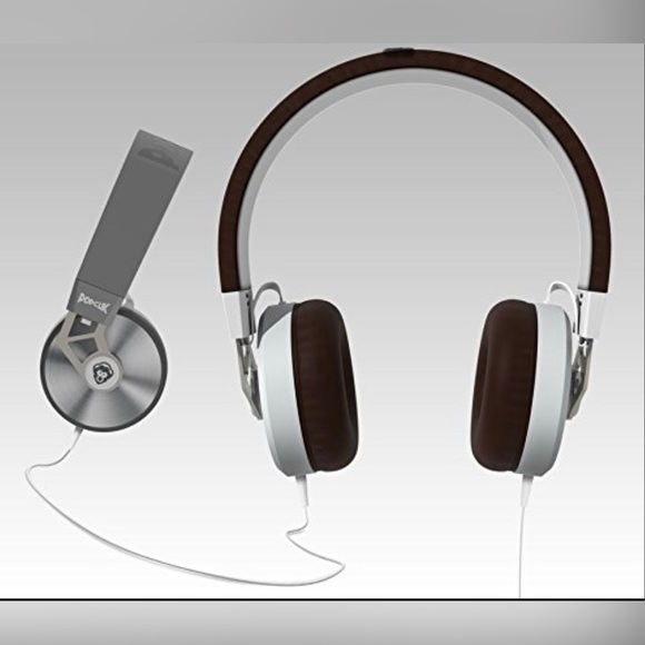 PopClik 2 ONE Headphones Brown Leather Elegance and Soft Spoken Steel… - Picture 4 of 7
